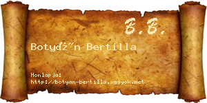 Botyán Bertilla névjegykártya